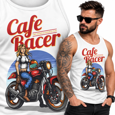 TANK TOP ŚMIESZNY MOTORYZACYJNE CAFE RACER